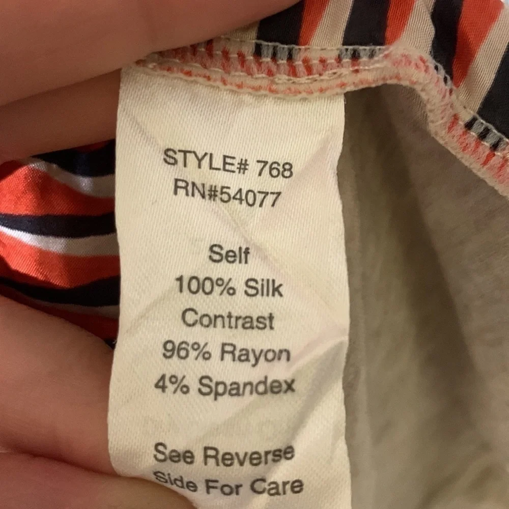 CAbi Silk Scarf Aztec Pattern Blouse 768 Medium - Picture 7 of 8